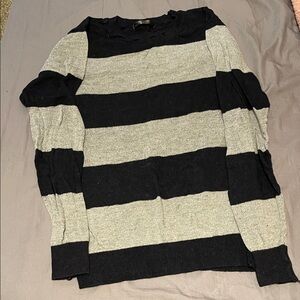 Navy and Gray Striped Sweater